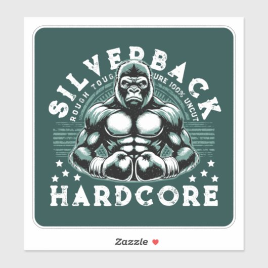 HARDCORE SILVERBACK GORILLA STICKER (Vel)