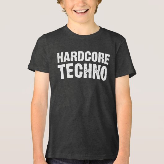 Hardcore Techno Distressed logo design Tri-Blend Shirt (Voorkant)
