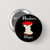 Hardcore Vegan Apple Design Ronde Button 5,7 Cm (Voorkant /achterkant)