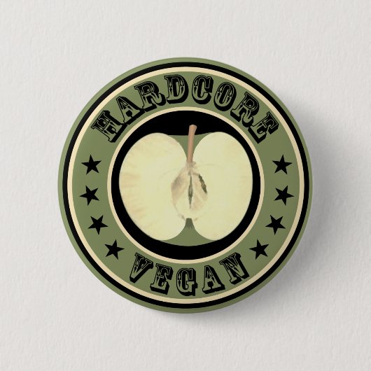Hardcore Vegan Ronde Button 5,7 Cm (Voorkant)