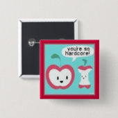 Hardcore Vierkante Button 5,1 Cm (Voorkant /achterkant)