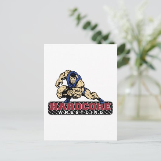 Hardcore Wrestling Briefkaart (Staand voorkant)