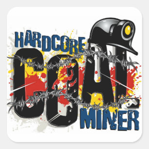 HARDCORRE KOLENMijnwerker Vierkante Sticker