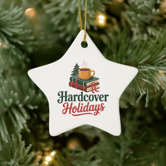 Hardcover Holidays Festive Keepsake Keramisch Ornament (Boom)
