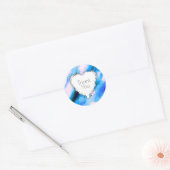 Harde adem op blauw Abstract Dank je wel Ronde Sticker (Envelop)