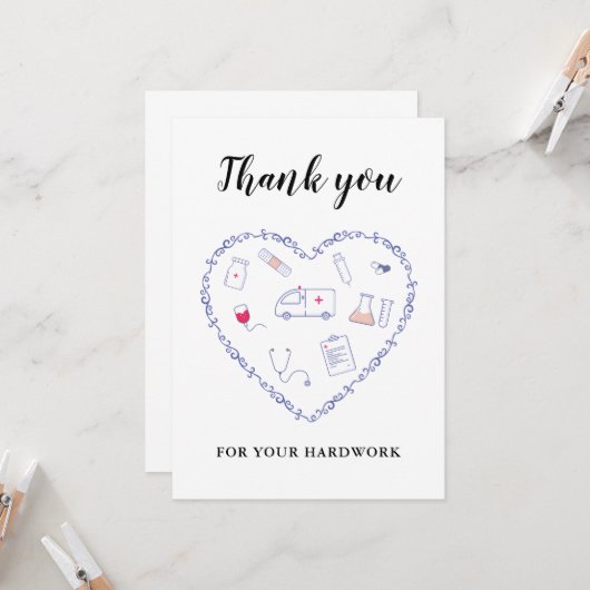 Harde arbeid kaart (Voorkant / Achterkant in situ)