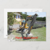 Harde arbeid - Teddy beer op digger Briefkaart (Voorkant / Achterkant)
