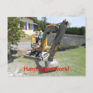 Harde arbeid - Teddy beer op digger Briefkaart
