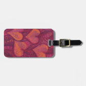 Harde bloemen, bloemharten, roze, rood en oranje bagagelabel (Voorkant horizontaal)