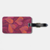 Harde bloemen, bloemharten, roze, rood en oranje bagagelabel (Achterkant horizontaal)