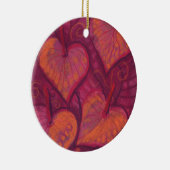 Harde bloemen, bloemharten, roze, rood en oranje keramisch ornament (Rechts)