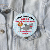 Harde boomnoot Allergy Alert Persoonlijke jongens Ronde Button 4,0 Cm (In situ)