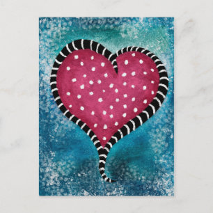Harde Briefkaart Roze Blauw Black Cute