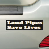 Harde buizen besparen levens (wit op zwart) bumpersticker (Op auto)