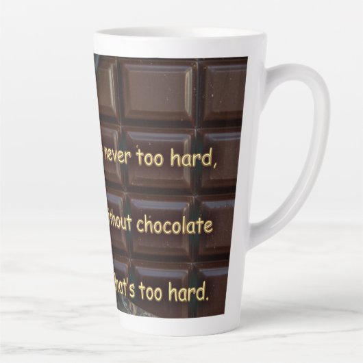 harde chocolade ... latte mok (Rechts)