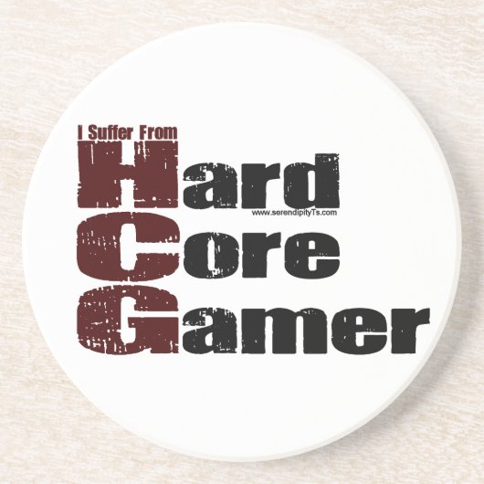 Harde-core gamer zandsteen onderzetter (Voorkant)