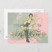 Harde-core-Girl-T-shirts en cadeautjes Briefkaart (Voorkant / Achterkant)