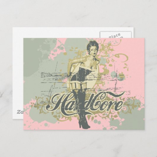 Harde-core-Girl-T-shirts en cadeautjes Briefkaart (Voorkant / Achterkant)