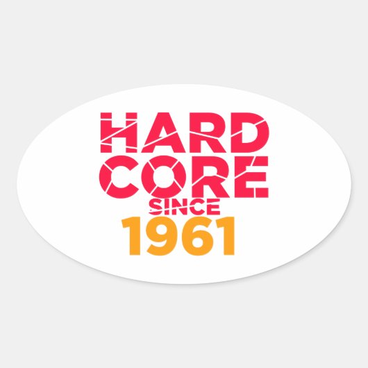 Harde core sinds 1961 ovale sticker (Voorkant)