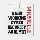 Harde cyberbeveiligingsanalist keramisch ornament (Links)