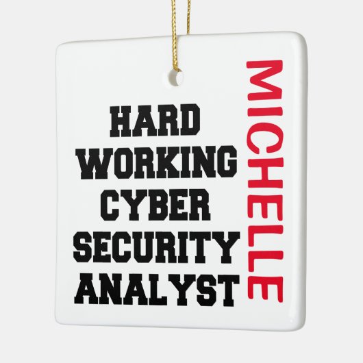 Harde cyberbeveiligingsanalist keramisch ornament (Links)