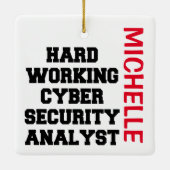 Harde cyberbeveiligingsanalist keramisch ornament (Achterkant)