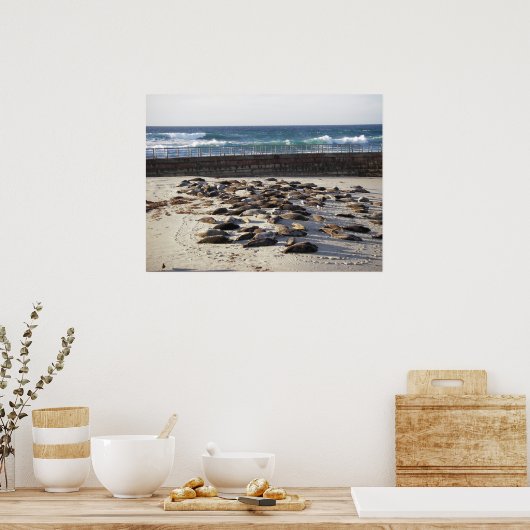 Harde dag in het surf poster (Keuken)