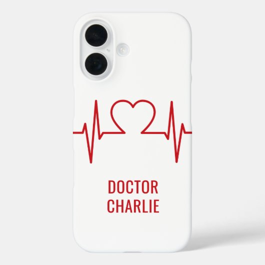 Harde EKG-aangepaste naam en telefoongesprekken Case-Mate iPhone Case (Achterkant)