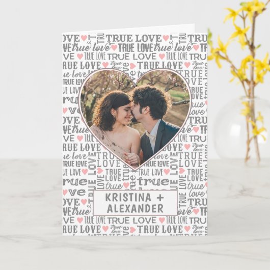 Harde foto Valentijnse van ware liefde of bruiloft Kaart (Gele Bloem)