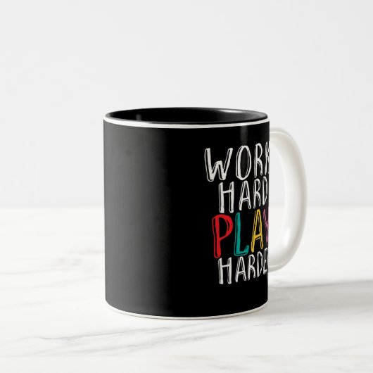 Harde gamebeleving: waanzinnig gamen Geek Nerd Vid Tweekleurige Koffiemok (Voorkant rechts)