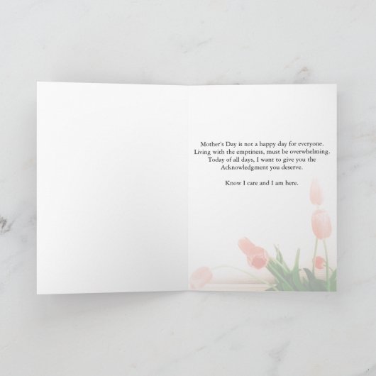 Harde gedachten, zware dag op Moederdag Kaart (Binnen)
