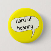 Harde gehoorspeld voor doven ronde button 5,7 cm (Voorkant)