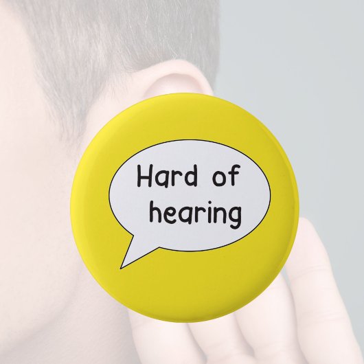 Harde gehoorspeld voor doven ronde button 5,7 cm