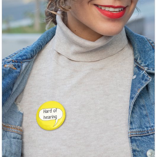 Harde gehoorspeld voor doven ronde button 5,7 cm