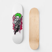 Harde gelaatsoldaat met groen haar persoonlijk skateboard (Voorkant)