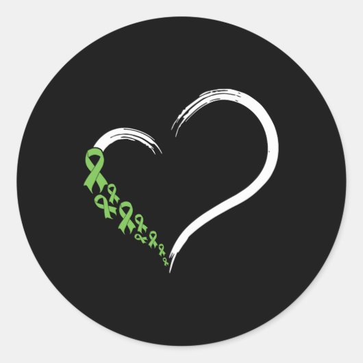 Harde groene lint ter ondersteuning van geestelijk ronde sticker (Voorkant)