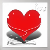 Harde hartslag met tekst "I ・ U" Poster (Voorkant)