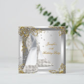 Harde hiel Silver Gold-feestdag Kaart (Staand voorkant)