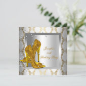 Harde hiel Silver Gold-feestdag Kaart (Staand voorkant)