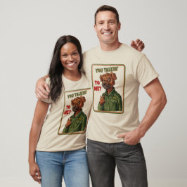 Harde Hond Attitude – Vintage Militaire Dieren Kun T-shirt