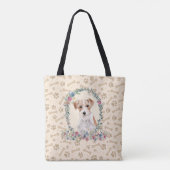 Harde hoofdtelefoon: Russell Dog Paw Print & Dog B Tote Bag (Achterkant)