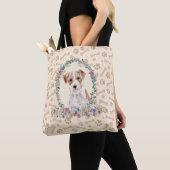 Harde hoofdtelefoon: Russell Dog Paw Print & Dog B Tote Bag (Dichtbij)