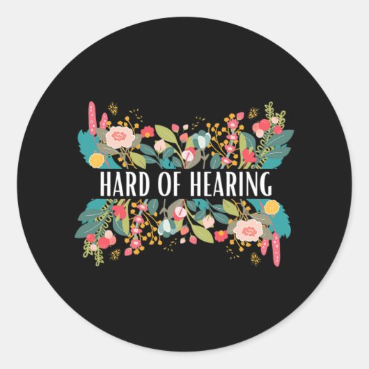 Harde hoorwaarschuwing en bewustzijnsontwerp voor  ronde sticker (Voorkant)