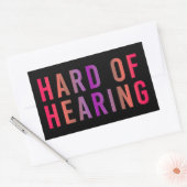 Harde hoorzitting, gehoorverlies, doof rechthoekige sticker (Envelop)