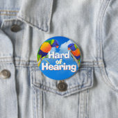 Harde hoorzitting Rainbow Loriket Blue Sky Deafnes Ronde Button 7,6 Cm (In situ)