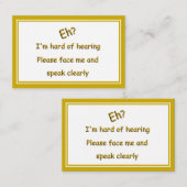 Harde hoorzitting visitekaartje (Voorkant / Achterkant)