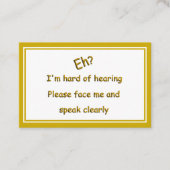 Harde hoorzitting visitekaartje (Voorkant)