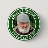 Harde Horen Mannen Groene Tekst Foto Ronde Button 5,7 Cm (Voorkant)