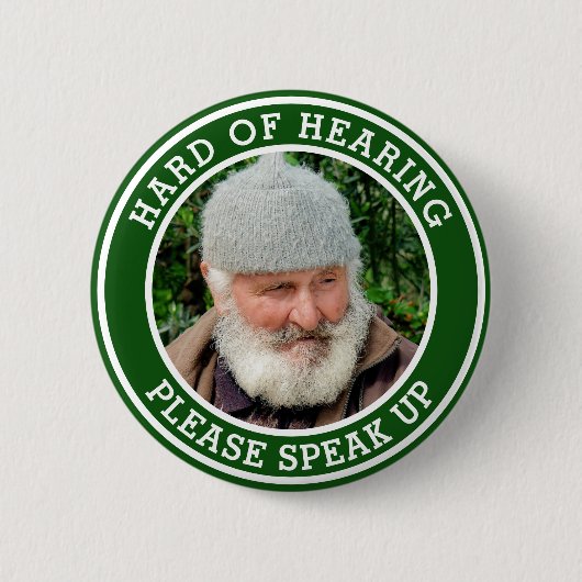 Harde Horen Mannen Groene Tekst Foto Ronde Button 5,7 Cm (Voorkant)