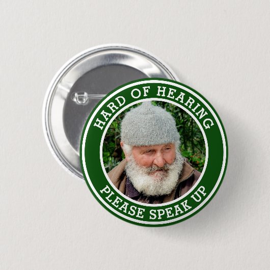 Harde Horen Mannen Groene Tekst Foto Ronde Button 5,7 Cm (Voorkant /achterkant)